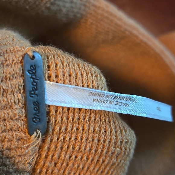 Free People Warm Brown Turtleneck Sweater Oversized - Picture 2 of 3